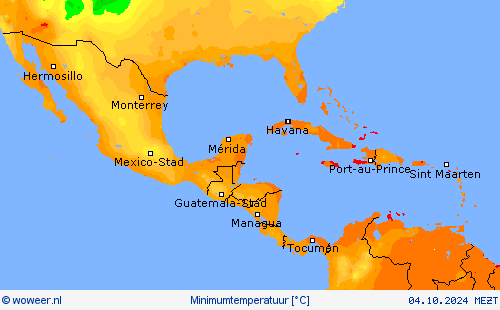 Minimumtemperatuur Weerkaarten