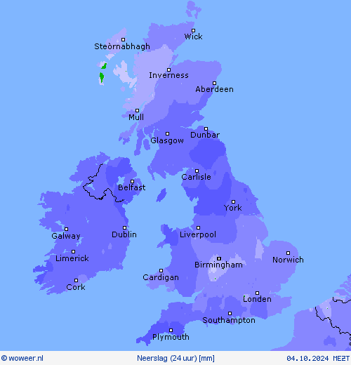 Neerslag (24 uur) Weerkaarten