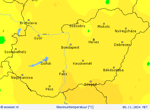 Maximumtemperatuur Weerkaarten