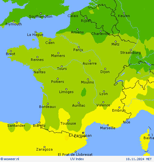 UV Index Weerkaarten