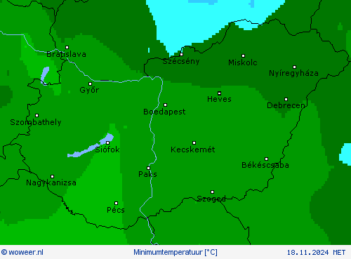 Minimumtemperatuur Weerkaarten