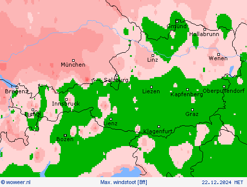 Max. windstoot Weerkaarten