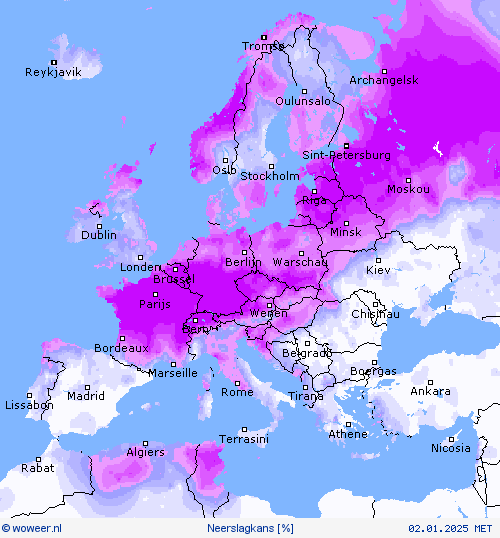 Neerslagkans Weerkaarten