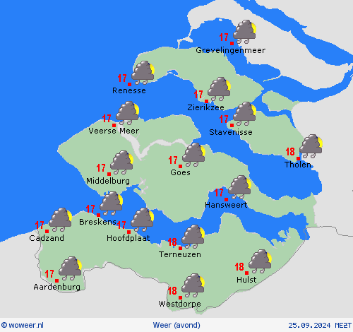 overzicht  Nederland Weerkaarten