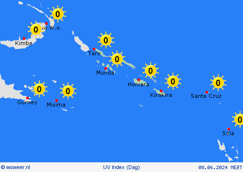 uv index Salomonseilanden Oceanië Weerkaarten