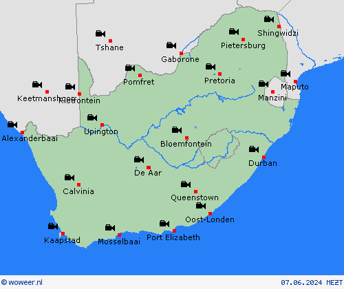 webcam Zuid-Afrika Afrika Weerkaarten