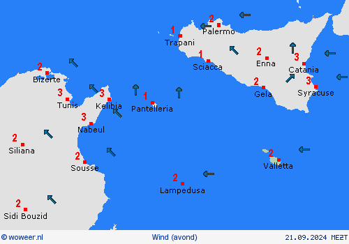 wind Malta Europa Weerkaarten