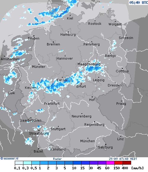 Radar wo, 25-09, 07:40 MEZT